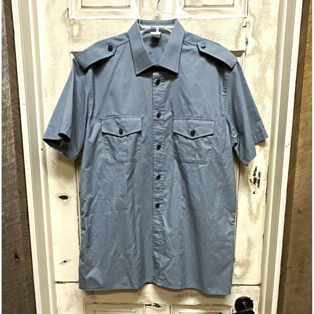 Guardia di Finanza Men’s Gray Short Sleeve Uniform Shirt Epaulets 17 1/2-44
